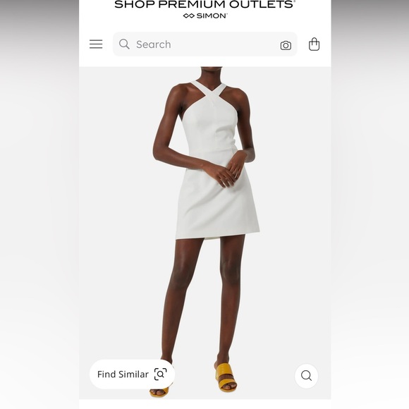 French Connection White Sleeveless Twist Front Cocktail and Party Dress. - Picture 5 of 6